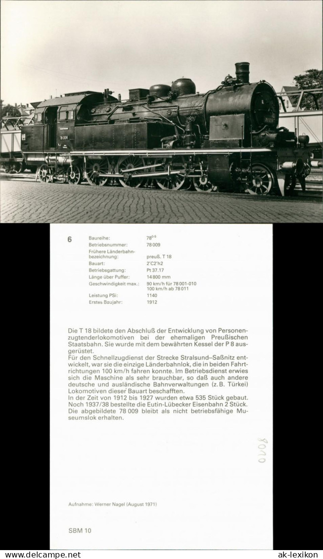 Eisenbahn Dampflokomotive T18 - 78 009 Strecke Straßlsund-Saßnitz 1980 - Trains