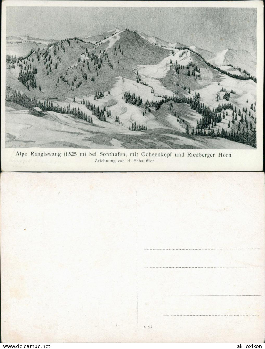 Sonthofen Alpe Rangiswand (1525m) Mit Ochsenkopf Und Riedberger Horn 1926 - Sonthofen