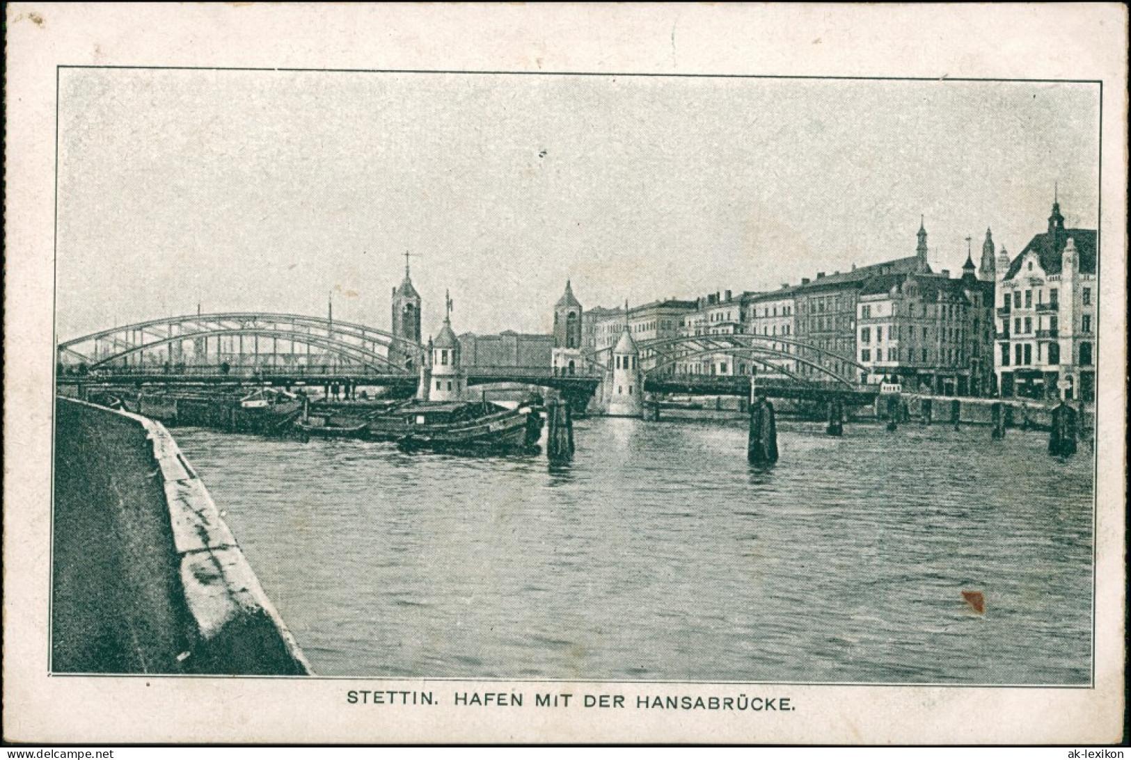 Postcard Stettin Szczecin Stadt, Häuserzeile - Hafen 1923 - Pommern