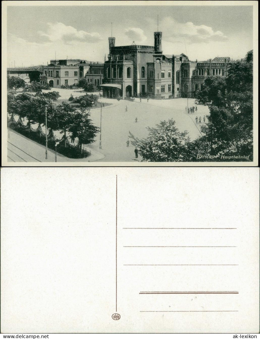 Postcard Breslau Wrocław Hauptbahnhof 1932 - Schlesien