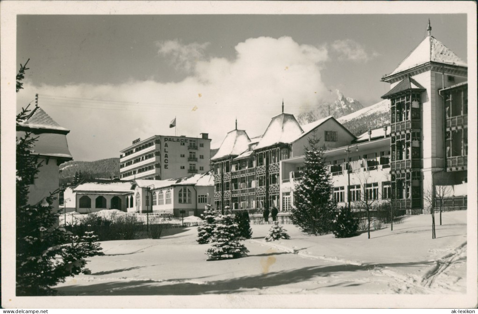 Vysoké Tatry Hotel Ansicht Gebäude, Winter, Verschneites Hotel 1946 - Slovakia
