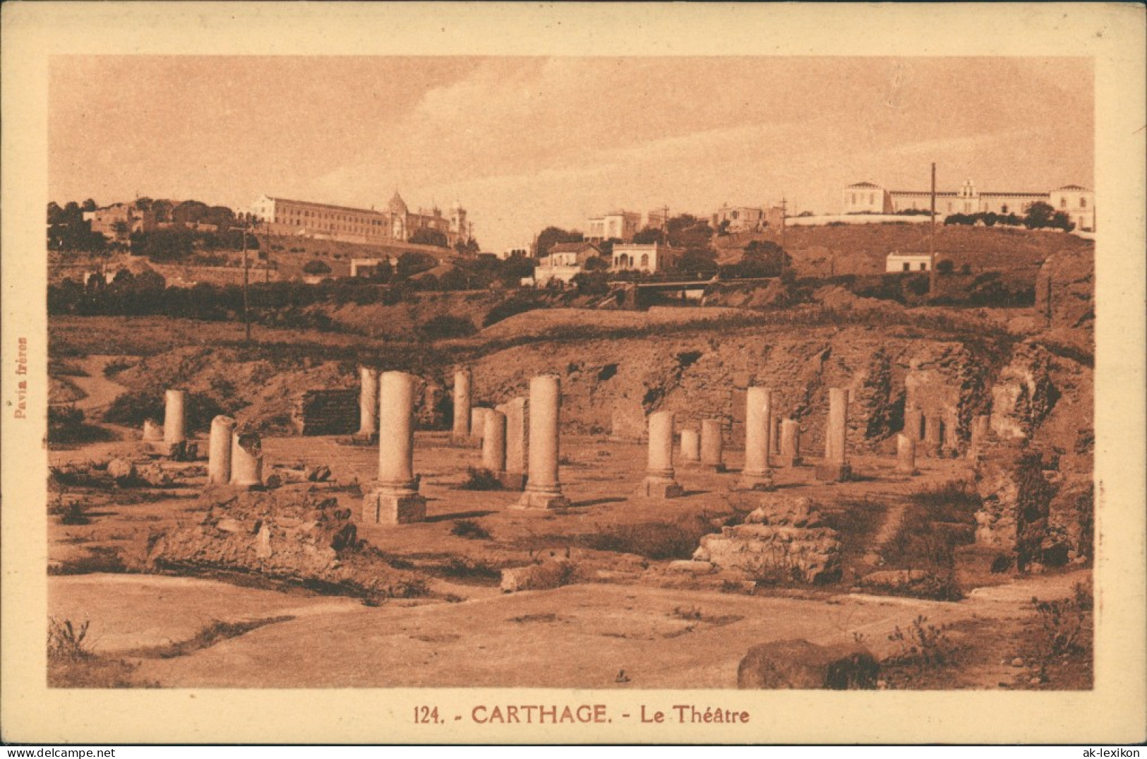 Karthago Le Théatre/Theater Ruinen Antike Alte Ausgrabungsstätte 1910 - Tunisie