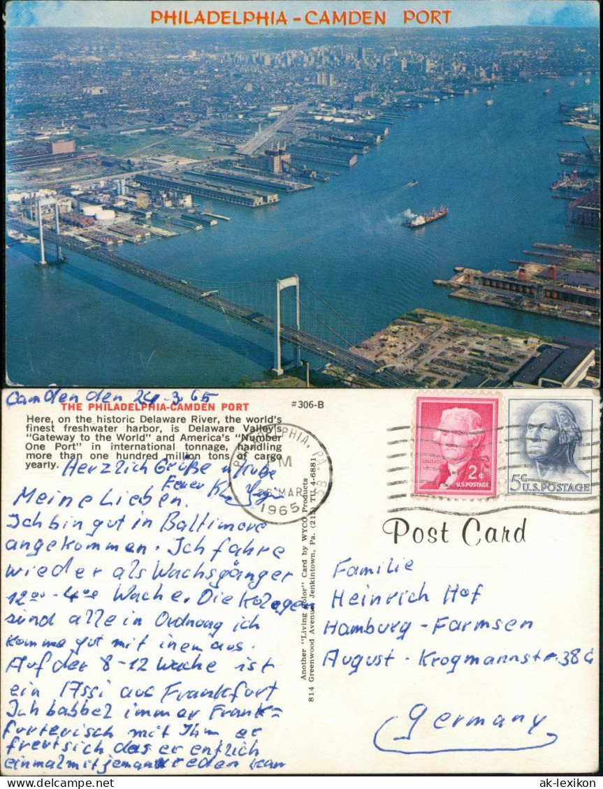 Philadelphia Aerial View Camden Port/Luftbild Mit Blick Auf Stadt, Hafen  1965 - Other & Unclassified