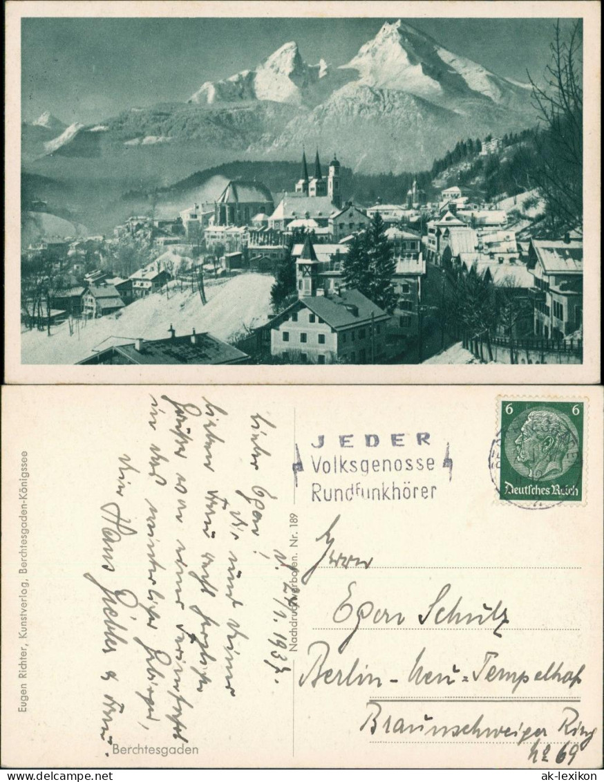 Berchtesgaden Panorama-Ansicht über Stadt Zu Den Alpen Bergen 1937 - Berchtesgaden