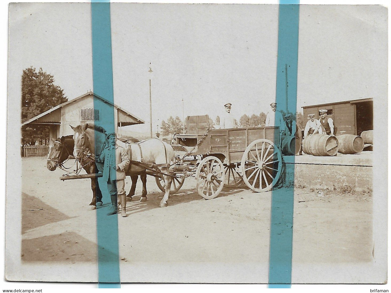 55 MEUSE ECOUVIEZ Canton MONTMEDY GARE CHEMIN DE FER ATTELAGE CARTE PHOTO ALLEMANDE MILITARIA 1914/1918 WW1 WK1 - Autres & Non Classés