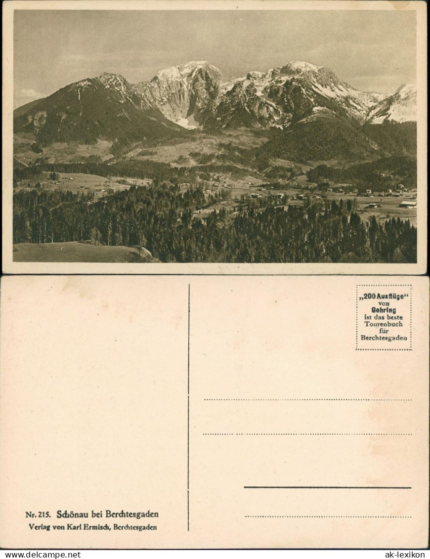 Ansichtskarte Berchtesgaden Blick Auf Schönau 1928 - Berchtesgaden