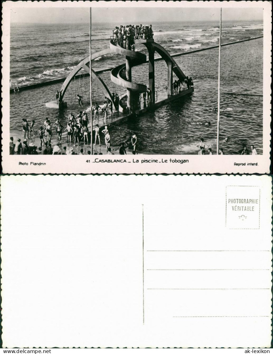 Postcard Casablanca الدار البيضاء Wasserrutsche Am Meer 1965 - Casablanca
