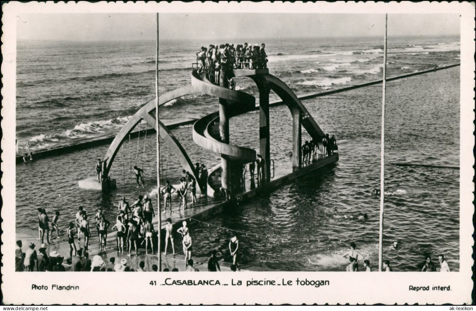 Postcard Casablanca الدار البيضاء Wasserrutsche Am Meer 1965 - Casablanca