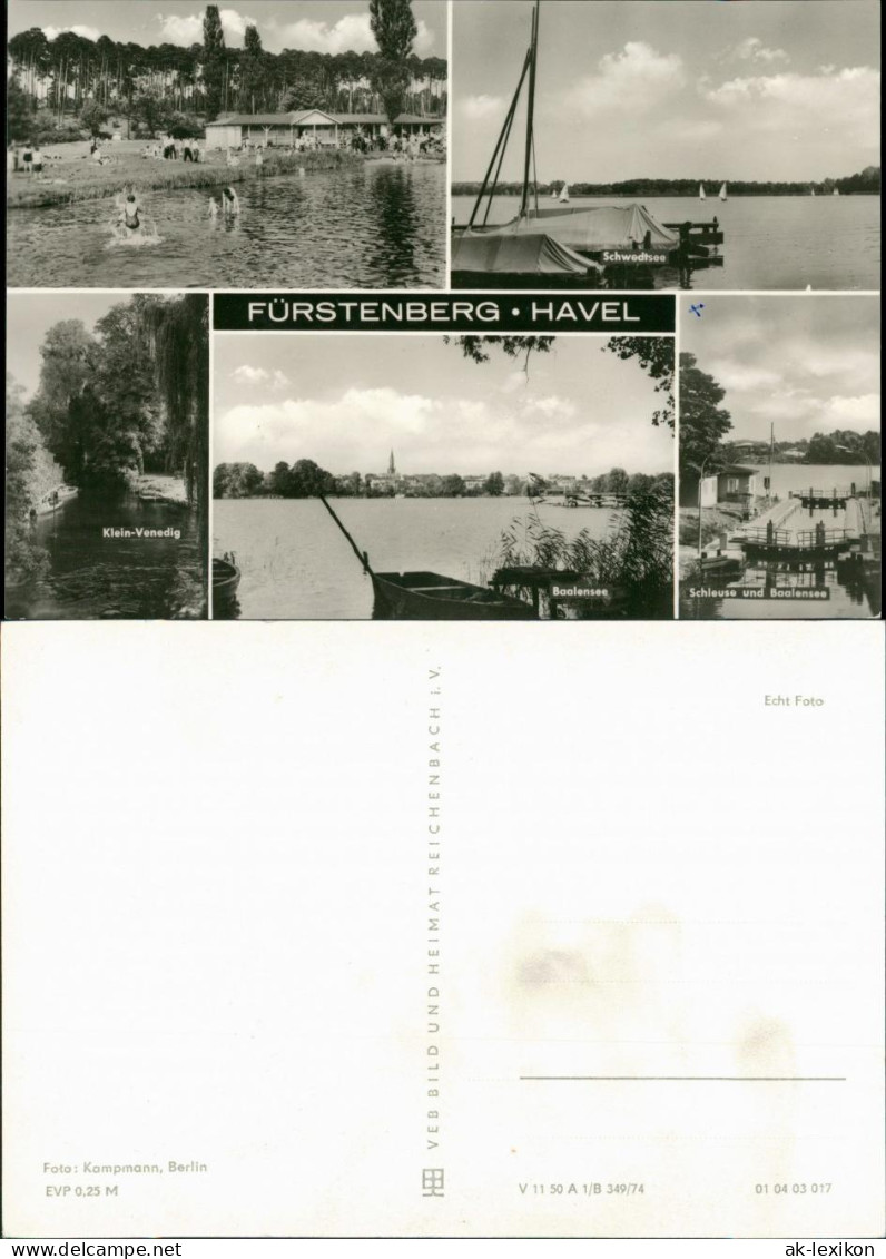 Fürstenberg/Havel Strand, Schwedtsee, Klein-Venedig, Baalensee, Schleuse 1974 - Fuerstenberg