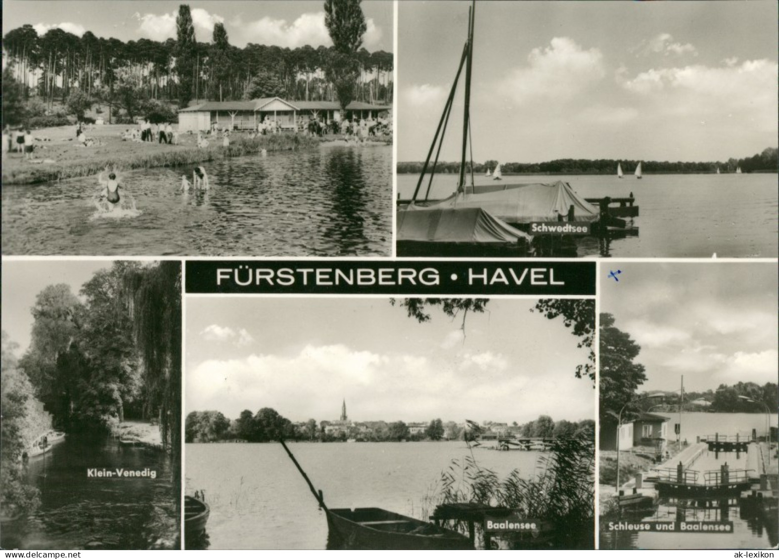Fürstenberg/Havel Strand, Schwedtsee, Klein-Venedig, Baalensee, Schleuse 1974 - Fuerstenberg