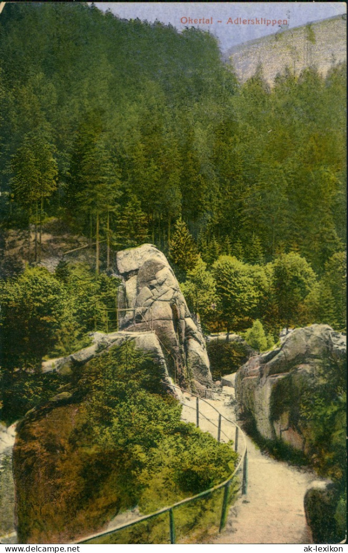 Ansichtskarte Oker-Goslar Okertal Partie A.d. Adlersklippen Harz 1910 - Goslar