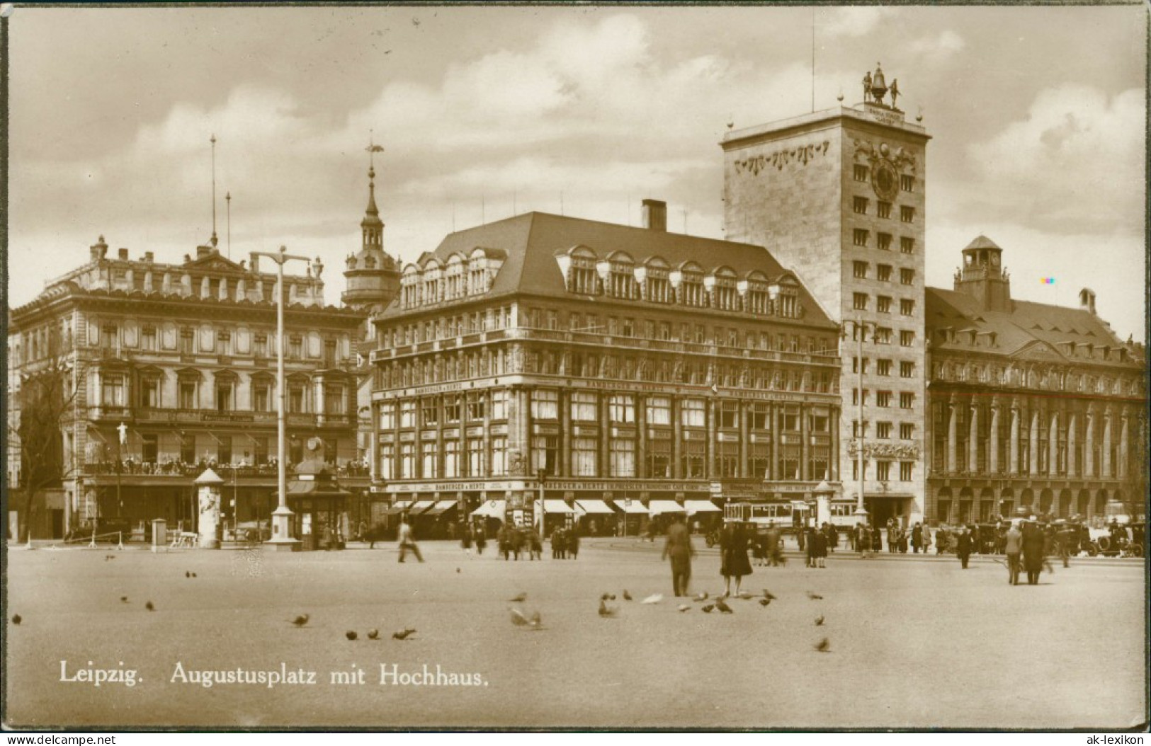 Ansichtskarte Leipzig Augustusplatz Häuser Partie 1930   AK  Bahnpost-Stempel - Leipzig