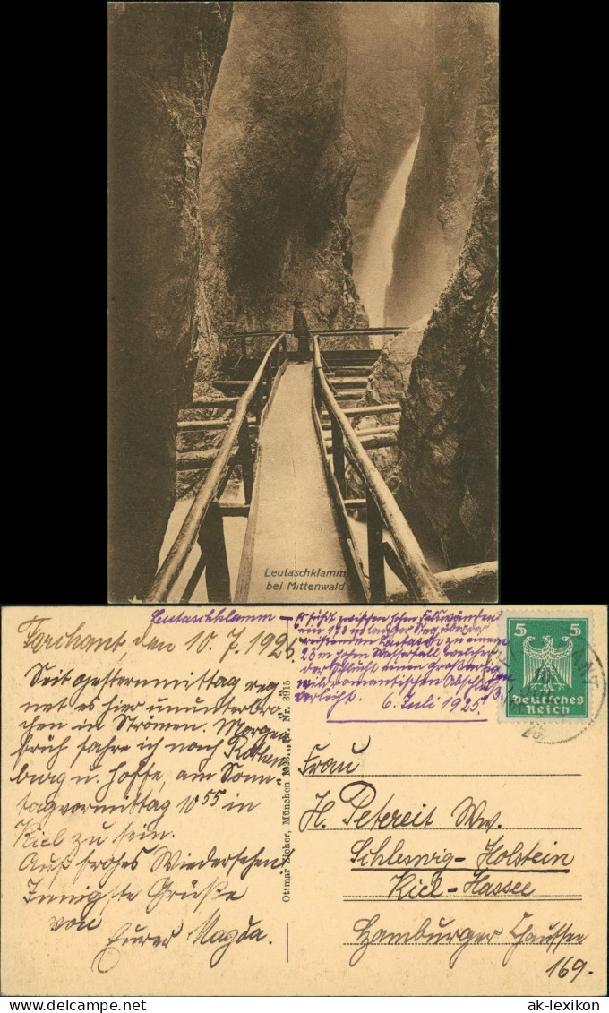 Mittenwald Umlandansicht Leutaschklamm Klamm Wasserfall Waterfall 1926 - Mittenwald
