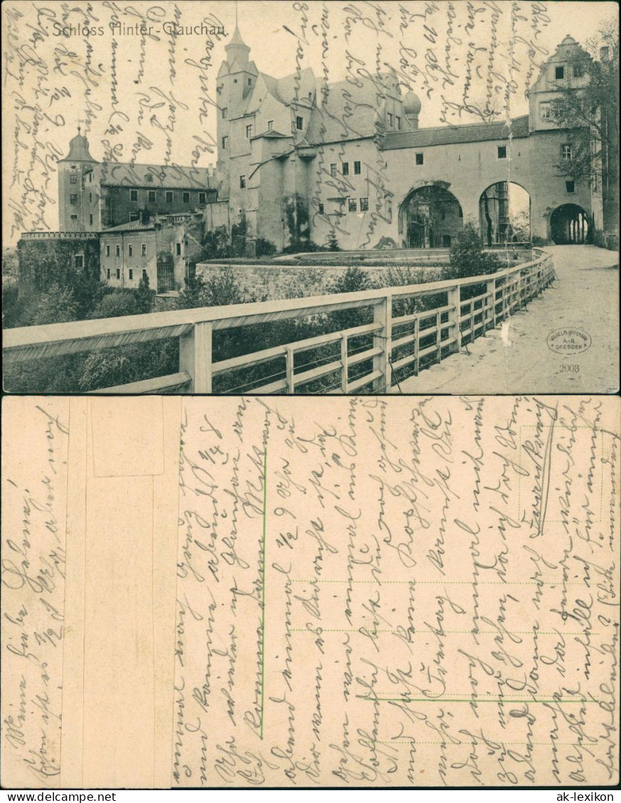 Ansichtskarte Glauchau Partie Am Schloss Zugangs-Brücke 1910 - Glauchau