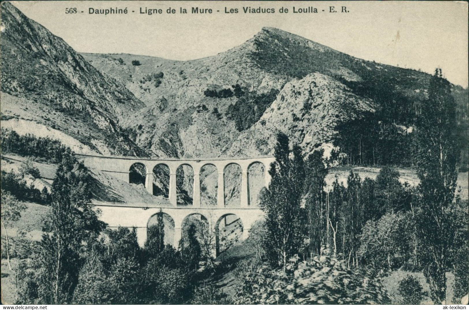 Dauphiné Ligne De La Mure Les Viaducs De Loulla/Berg Panorama Mit Brücken 1946 - Other & Unclassified