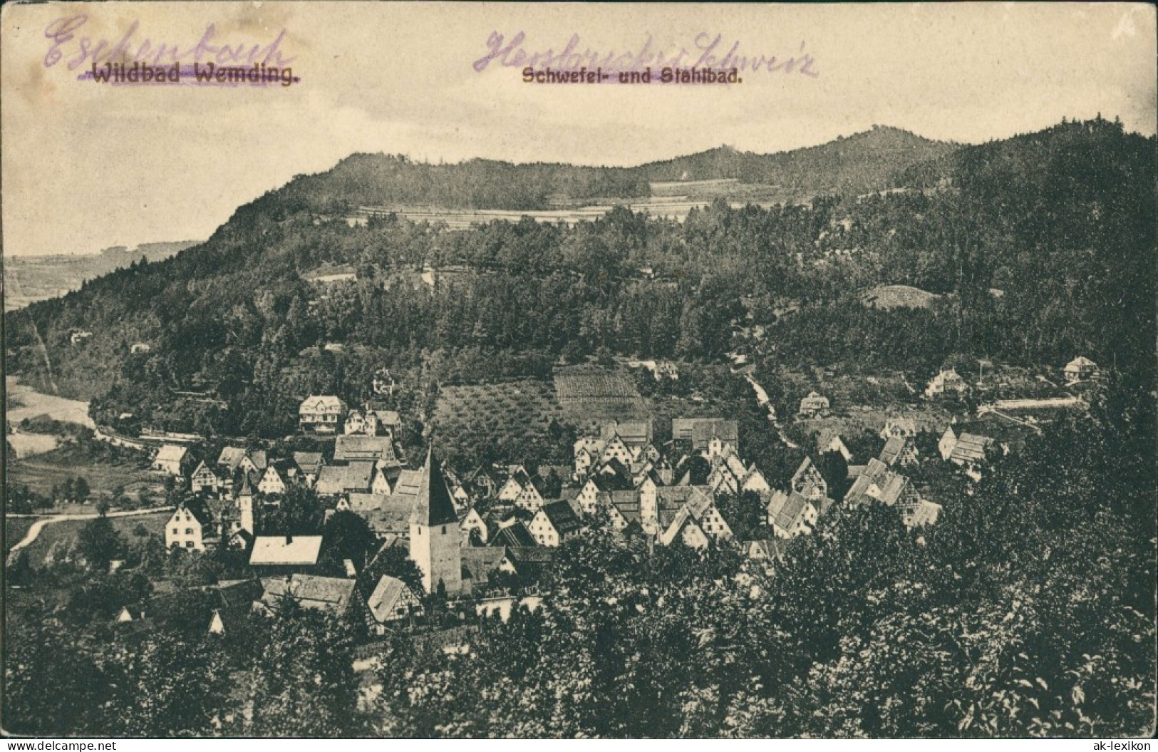Wemding Panorama-Ansicht Wildbad Wemding Schwefel- Stahlbad 1923 - Wemding