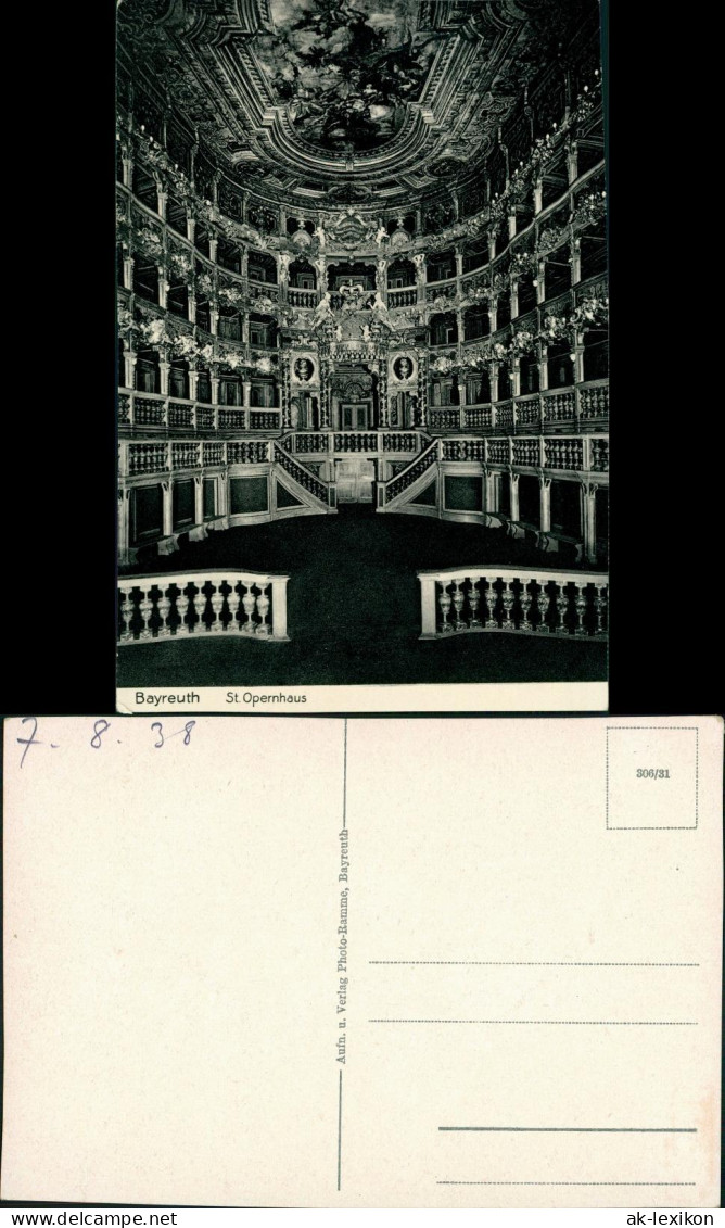Ansichtskarte Bayreuth Opernhaus Innenansicht Mit Deckengemälde 1925 - Bayreuth