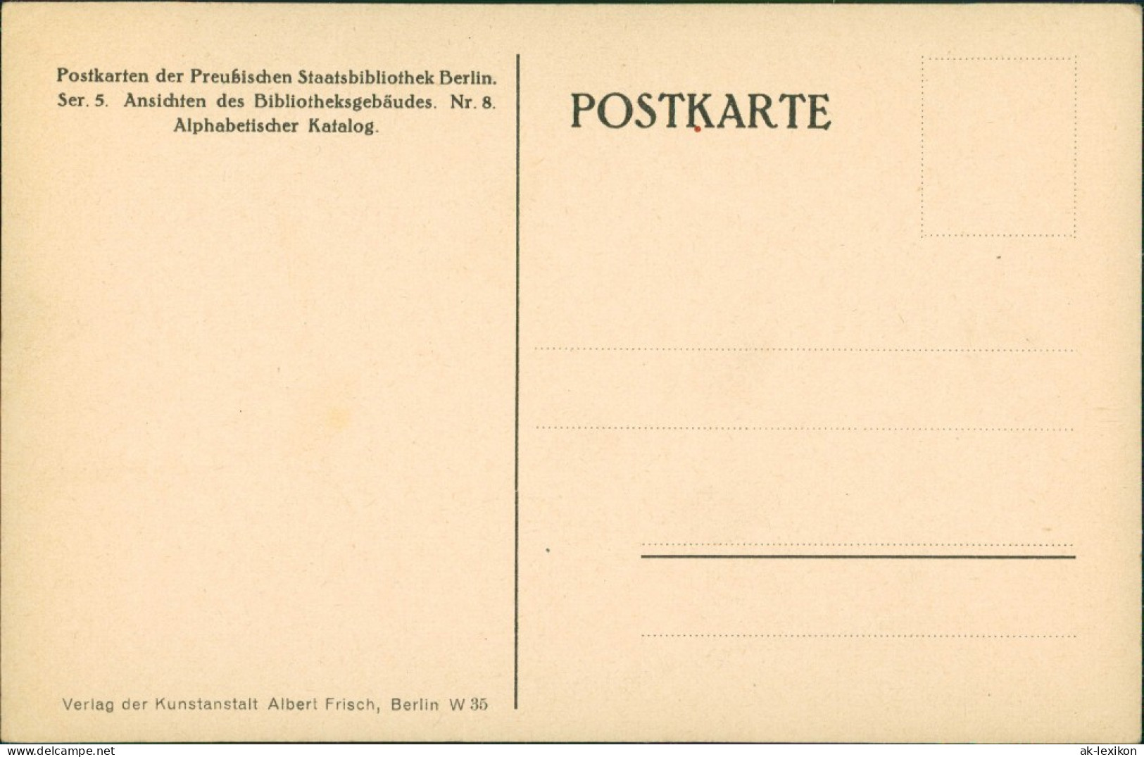 Ansichtskarte Berlin Preußische Staatsbibliothek Innenansicht 1920 - Autres & Non Classés