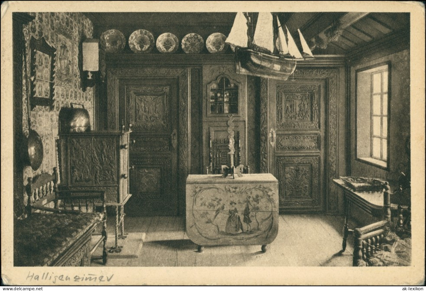 Ansichtskarte  Wohnung Zimmer Innenansicht Halligenzimmer Friesland 1920 - Ohne Zuordnung