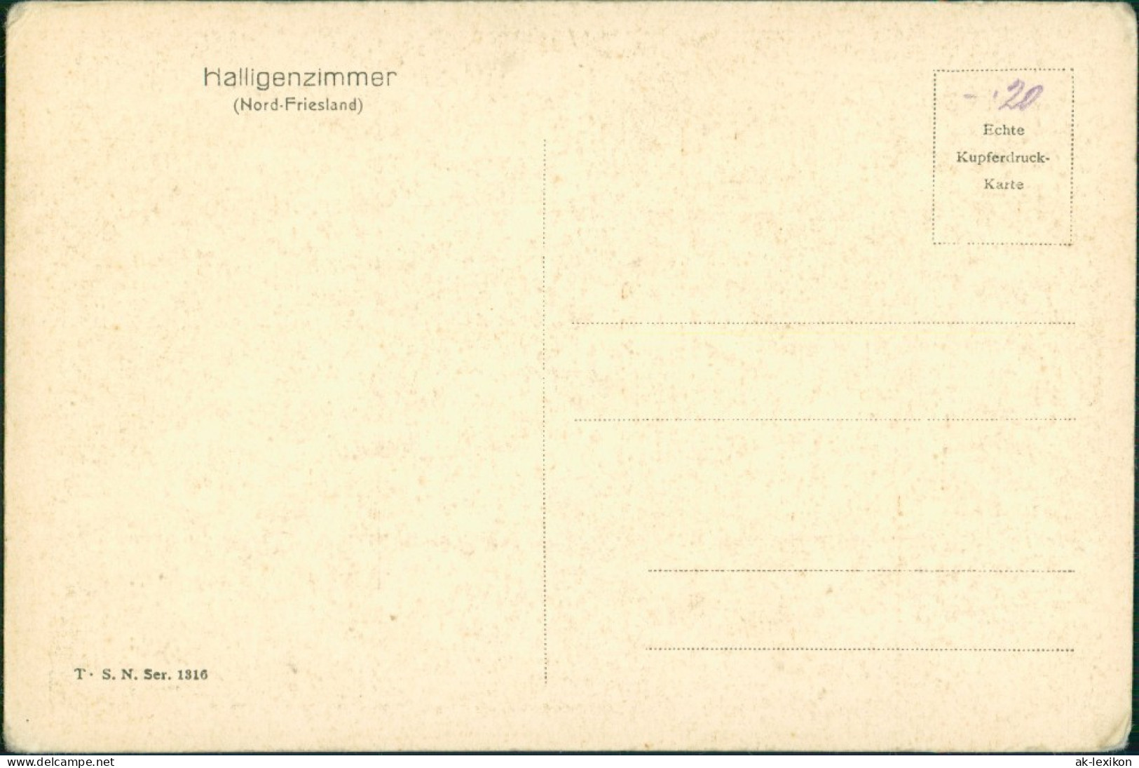 Ansichtskarte  Wohnung Zimmer Innenansicht Halligenzimmer Friesland 1920 - Ohne Zuordnung
