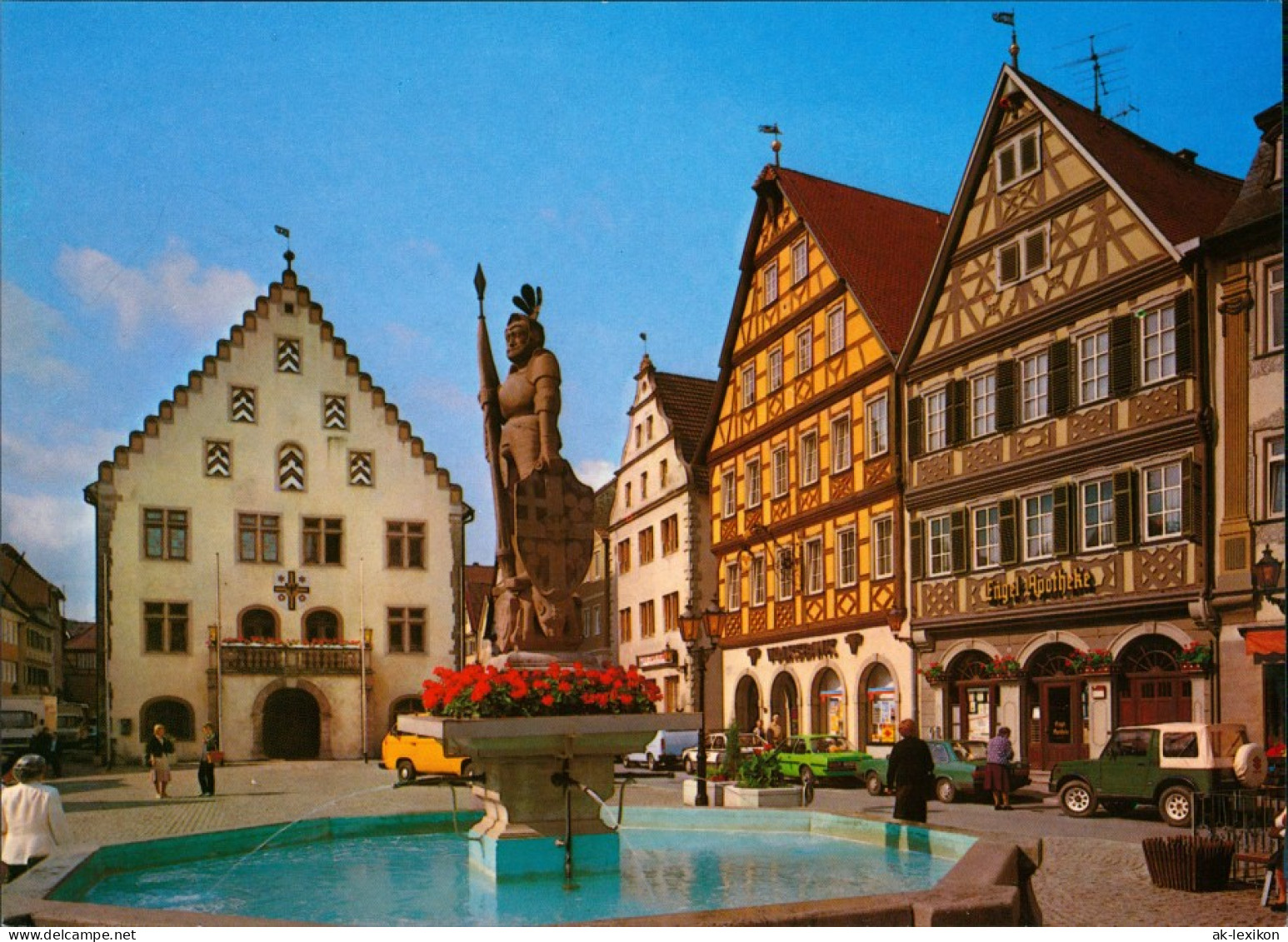 Ansichtskarte Bad Mergentheim Markt Mit Milchlingsbrunnen Und Rathaus 1995 - Bad Mergentheim