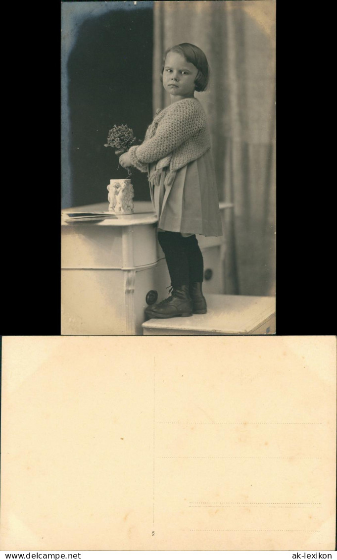 Menschen Soziales Leben Kind Mädchen Atelier-Photo Foto 1930 Privatfoto - Portraits