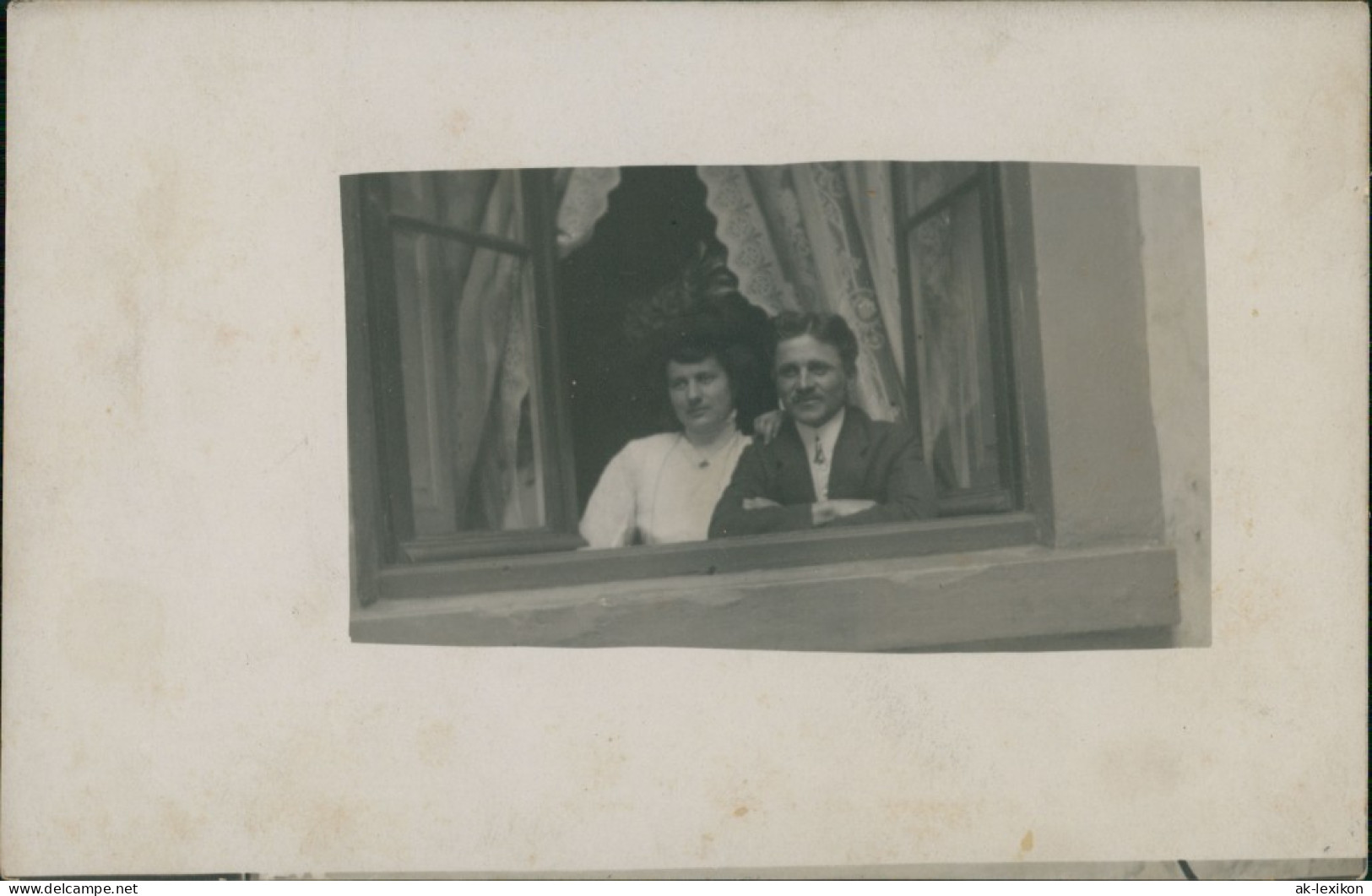 Fotokunst Ud Fotomontage Paar, Mann Frau Am Fenster 1910 Privatfoto - Couples