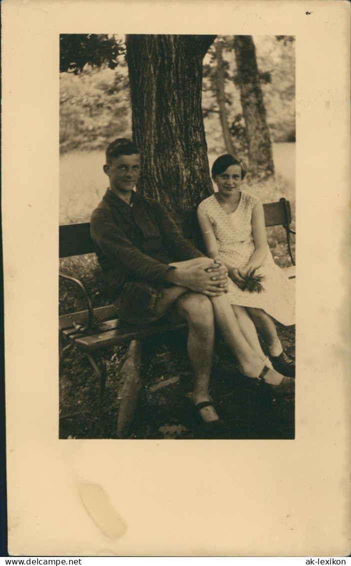 Paar Auf Parkbank Fotokunst Romantik Photo Foto 1925 Privatfoto - Couples