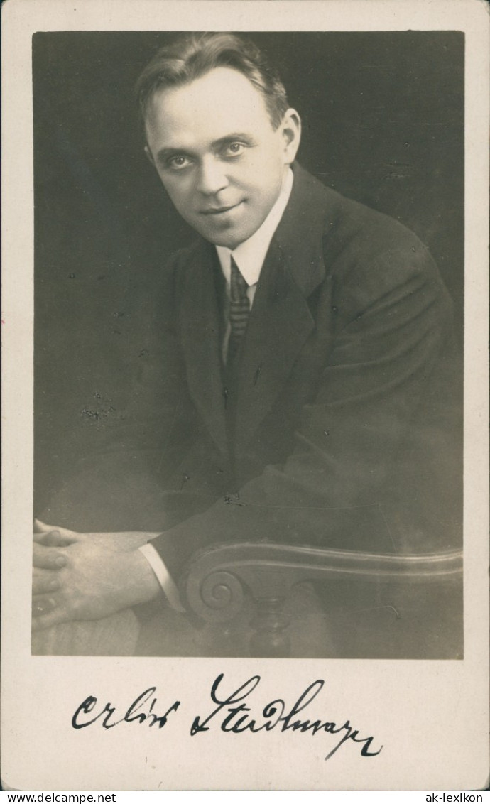 Signiertes Porträt Foto Mann Anzug (Atelier Gerstenberger GRAZ) 1910 Privatfoto - Personnages