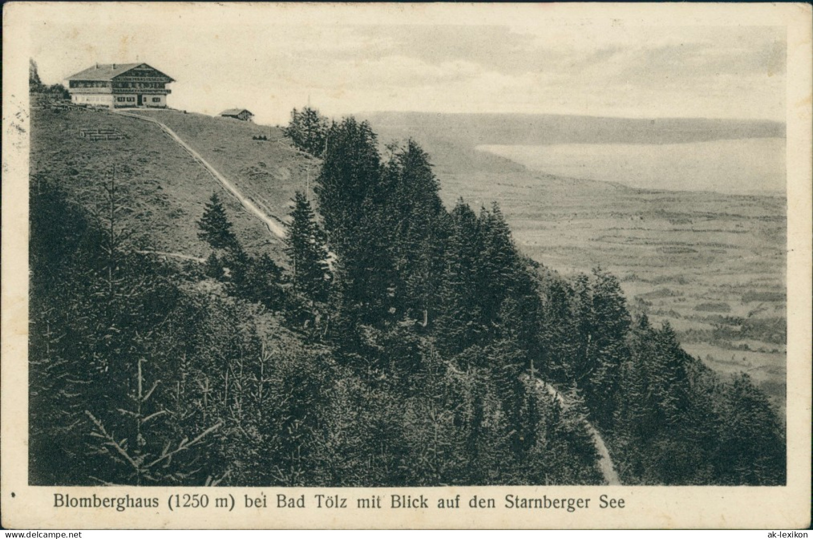 Ansichtskarte Bad Tölz Blomberghaus Blick Starnberger See Bayern 1930 - Bad Tölz