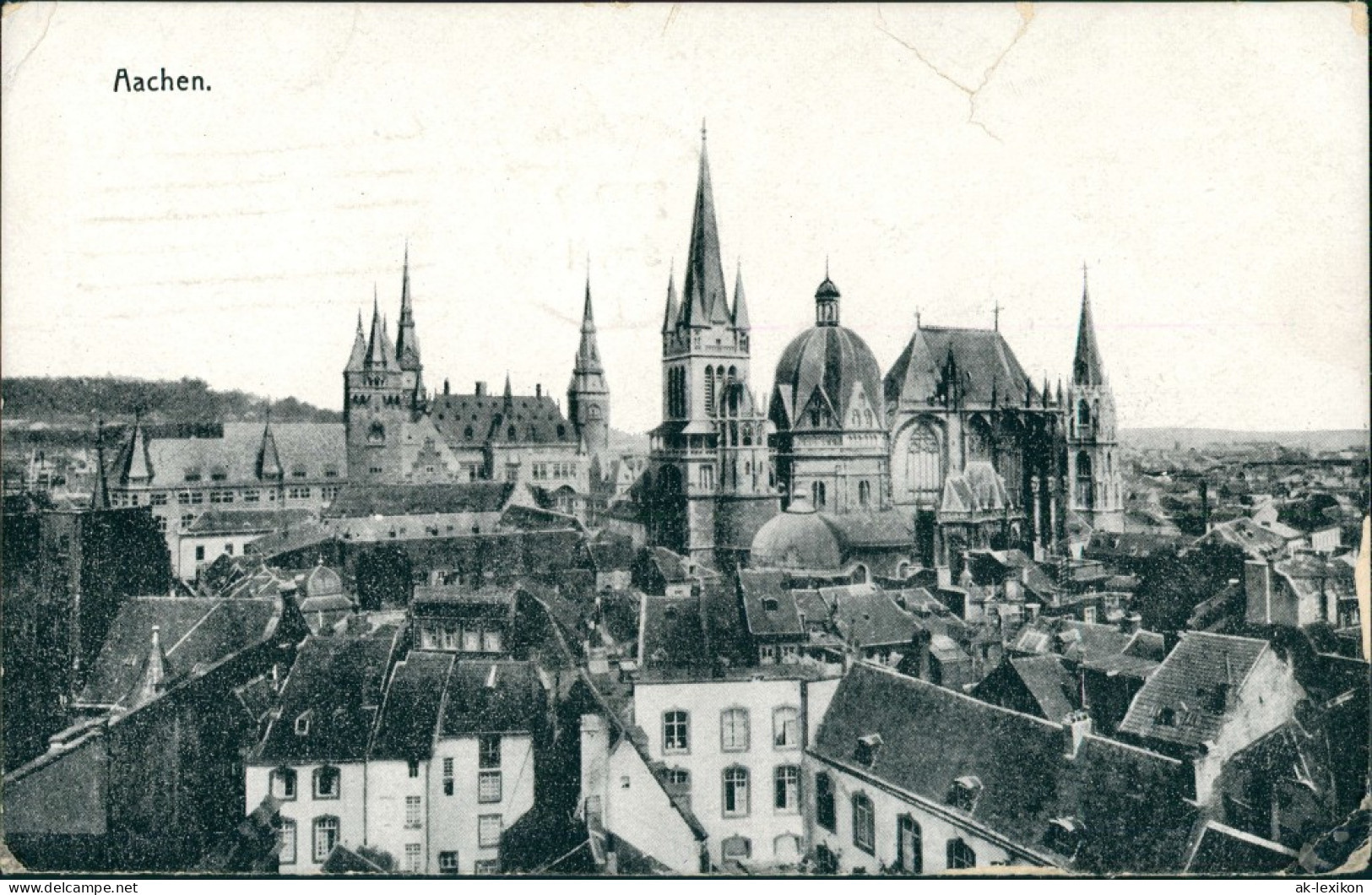 Ansichtskarte Aachen Panorama-Ansicht Dächer Blick Dom Kirche 1917  Weltkrieg - Aachen