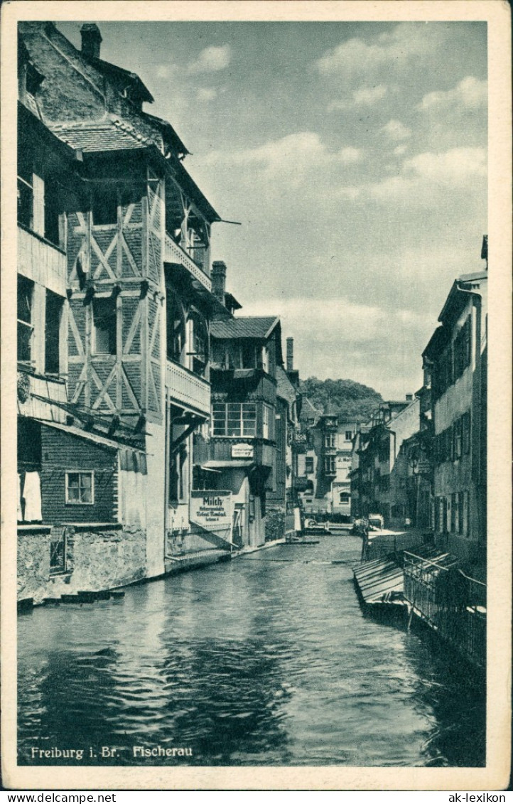 Freiburg Im Breisgau Fischerau Häuser Am Fluss, Fluss Partie 1930 - Freiburg I. Br.