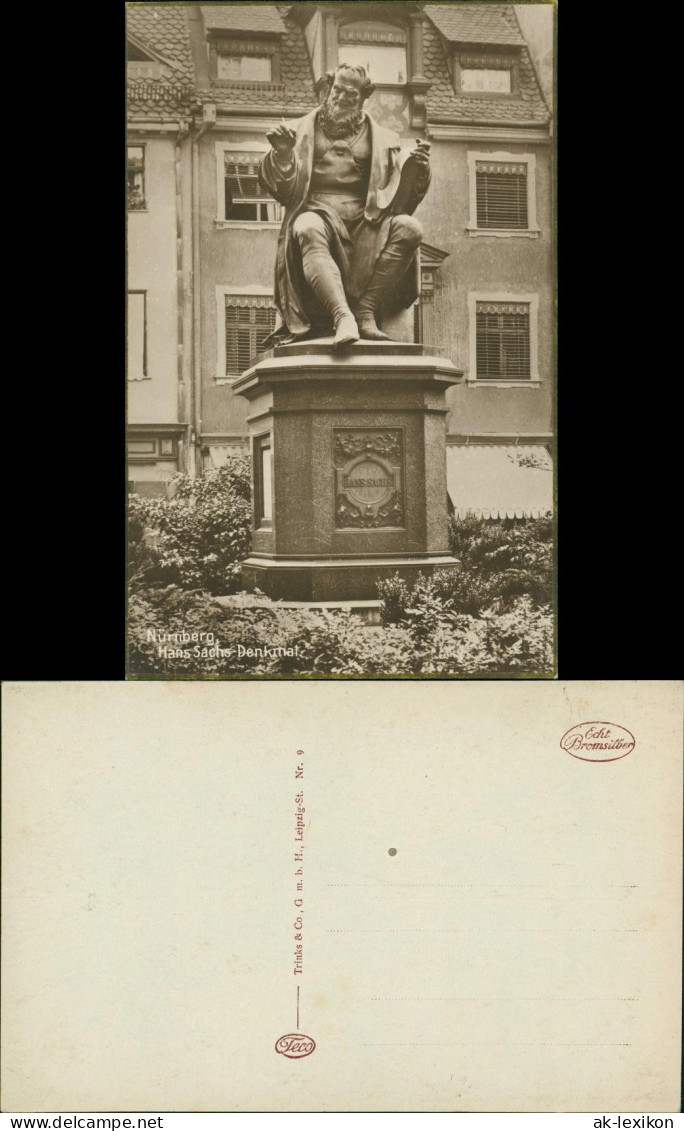 Nürnberg Stadtteilansicht Hans Sachs Denkmal Bromsilber-Karte 1920 - Nürnberg