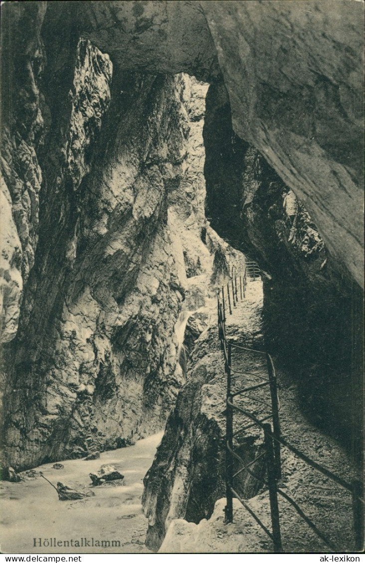 Ansichtskarte Grainau Höllentalklamm Fluss Bett Felsen Umgebung 1910 - Other & Unclassified