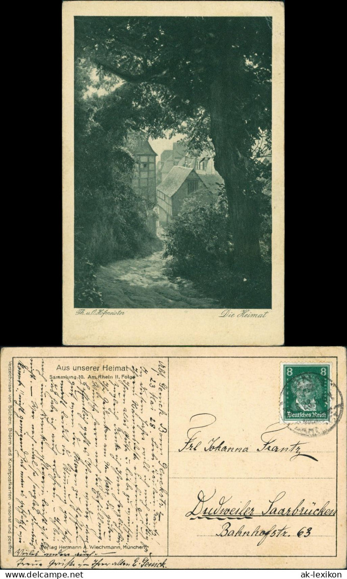 Stimmungsbild "Die Heimat" Von Hofmeister, Künstlerkarte Mit Dorf 1928 - Peintures & Tableaux