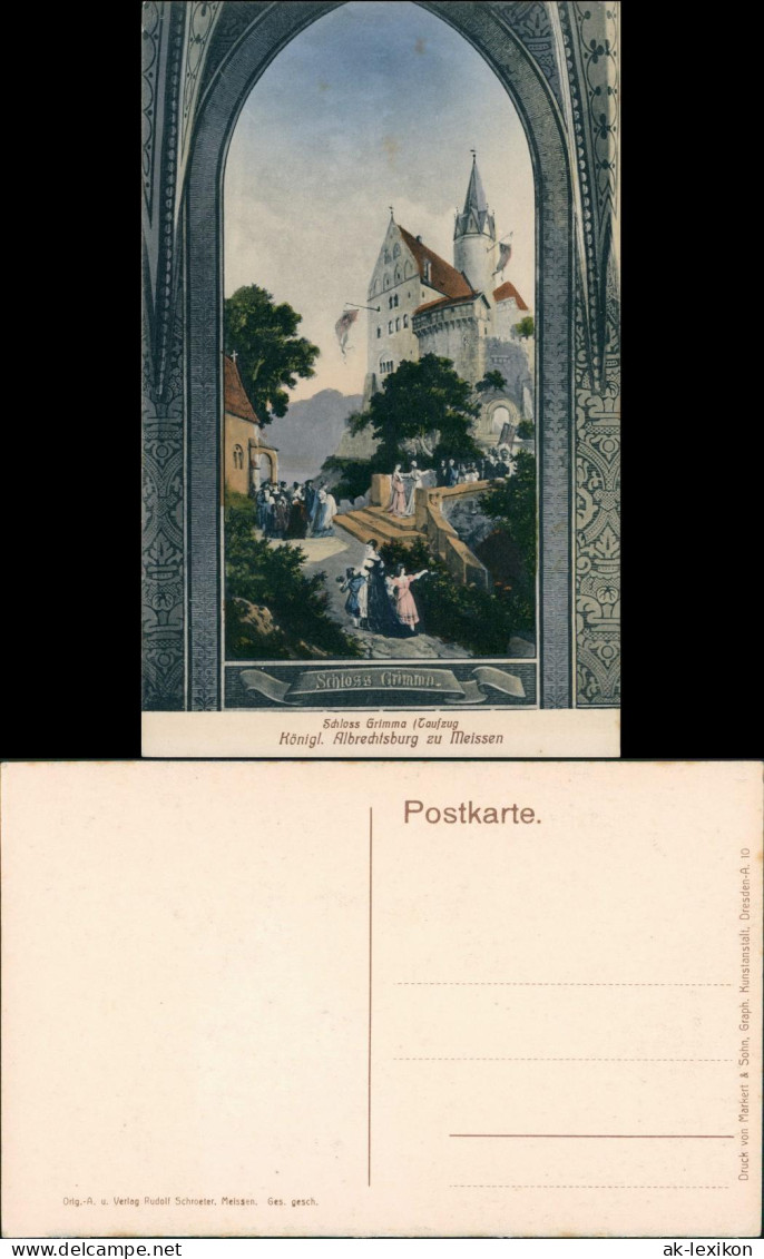 Ansichtskarte Meißen Schloss Albrechtsburg - Grimma 1908 - Meissen
