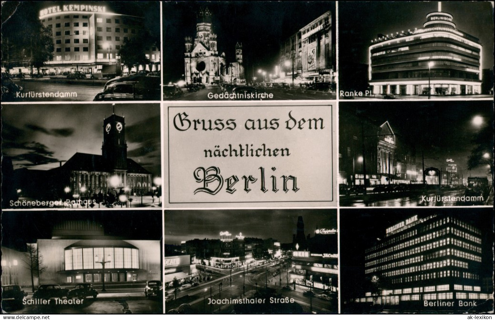 Ansichtskarte Charlottenburg-Berlin MB Bei Nacht - Leuchtreklame 1957 - Charlottenburg