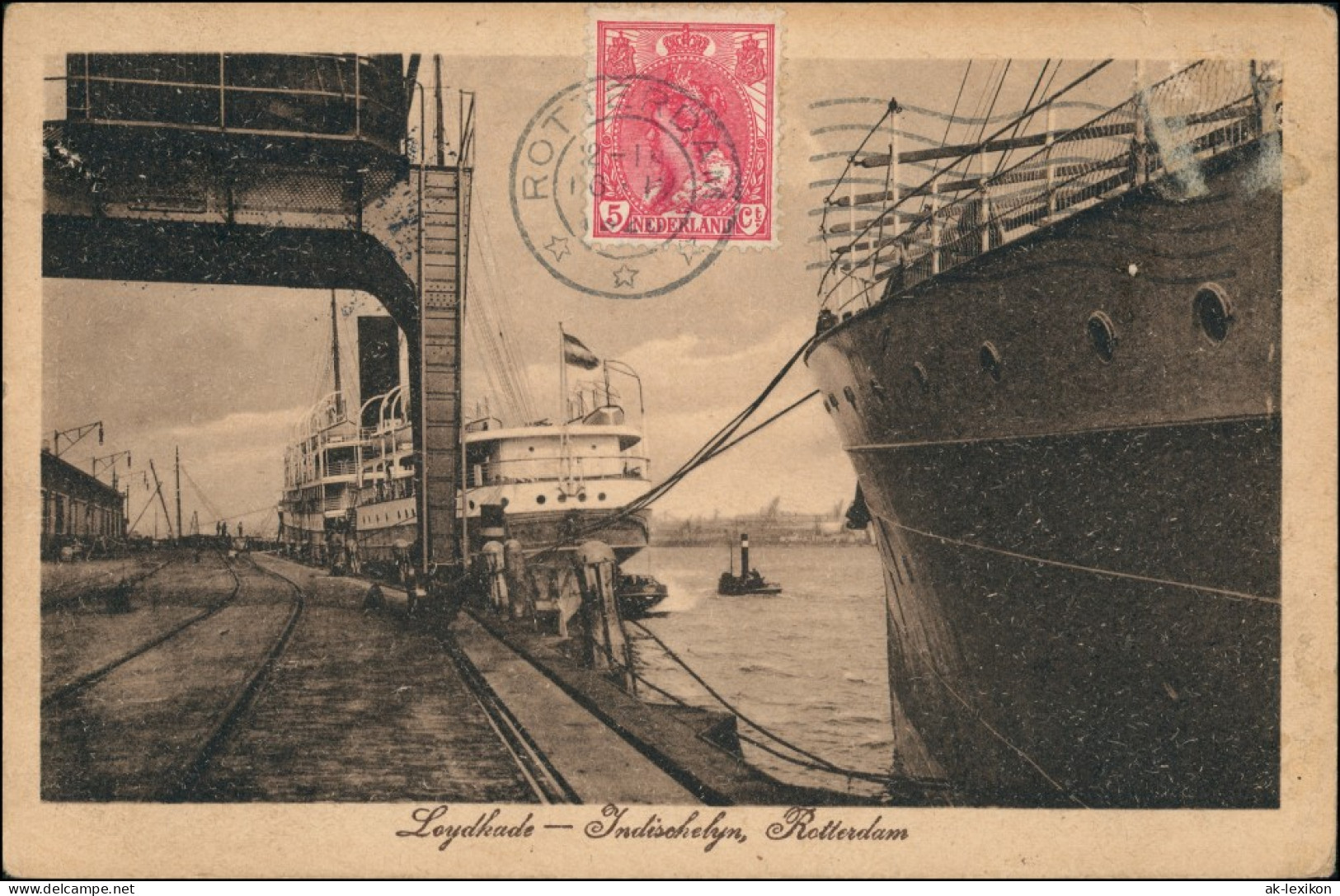 Postkaart Rotterdam Rotterdam Loydkade Indischhafen 1922 - Rotterdam