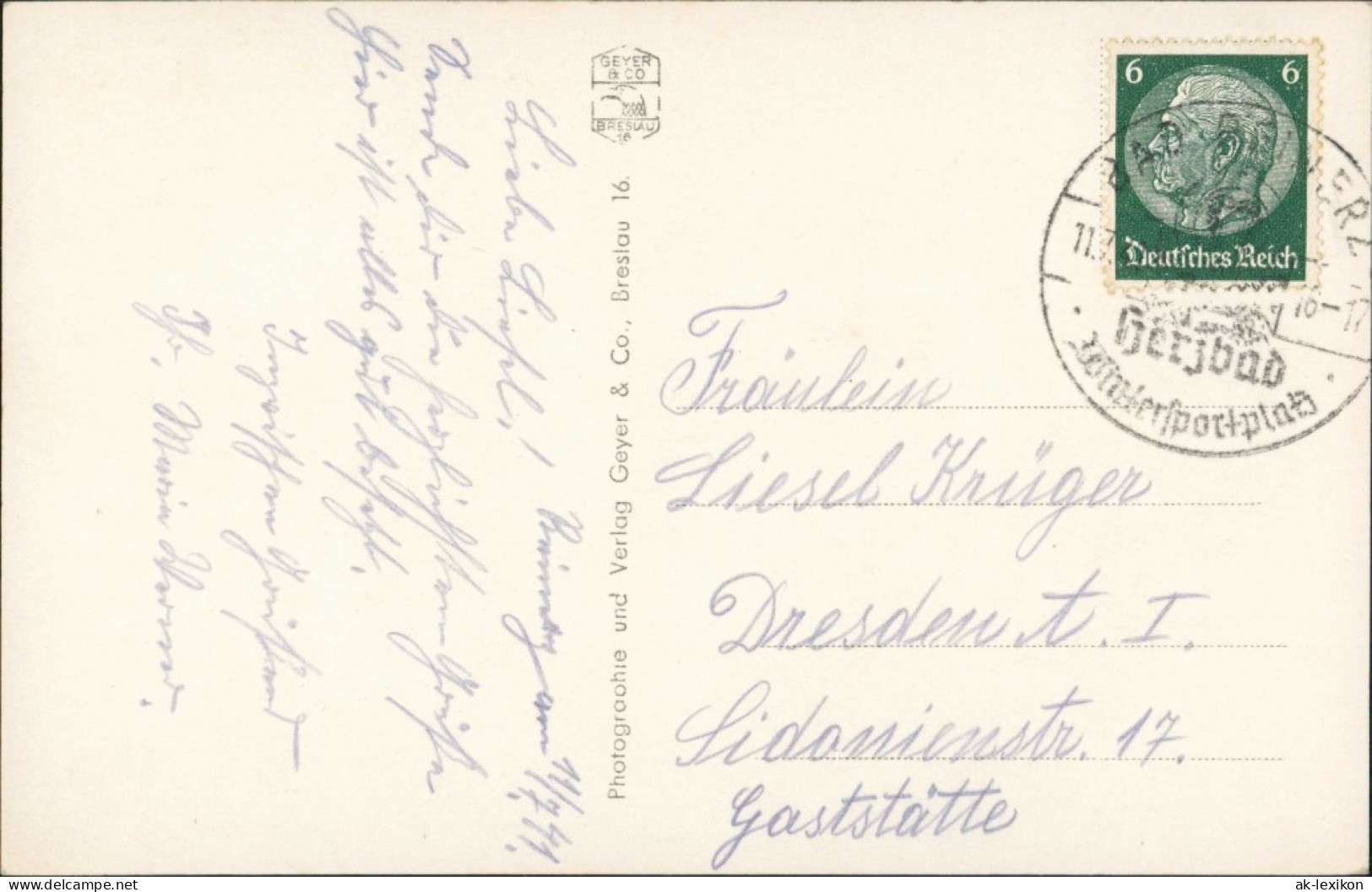 Postcard Bad Reinerz Duszniki-Zdrój Stadtpartie 1932 - Schlesien
