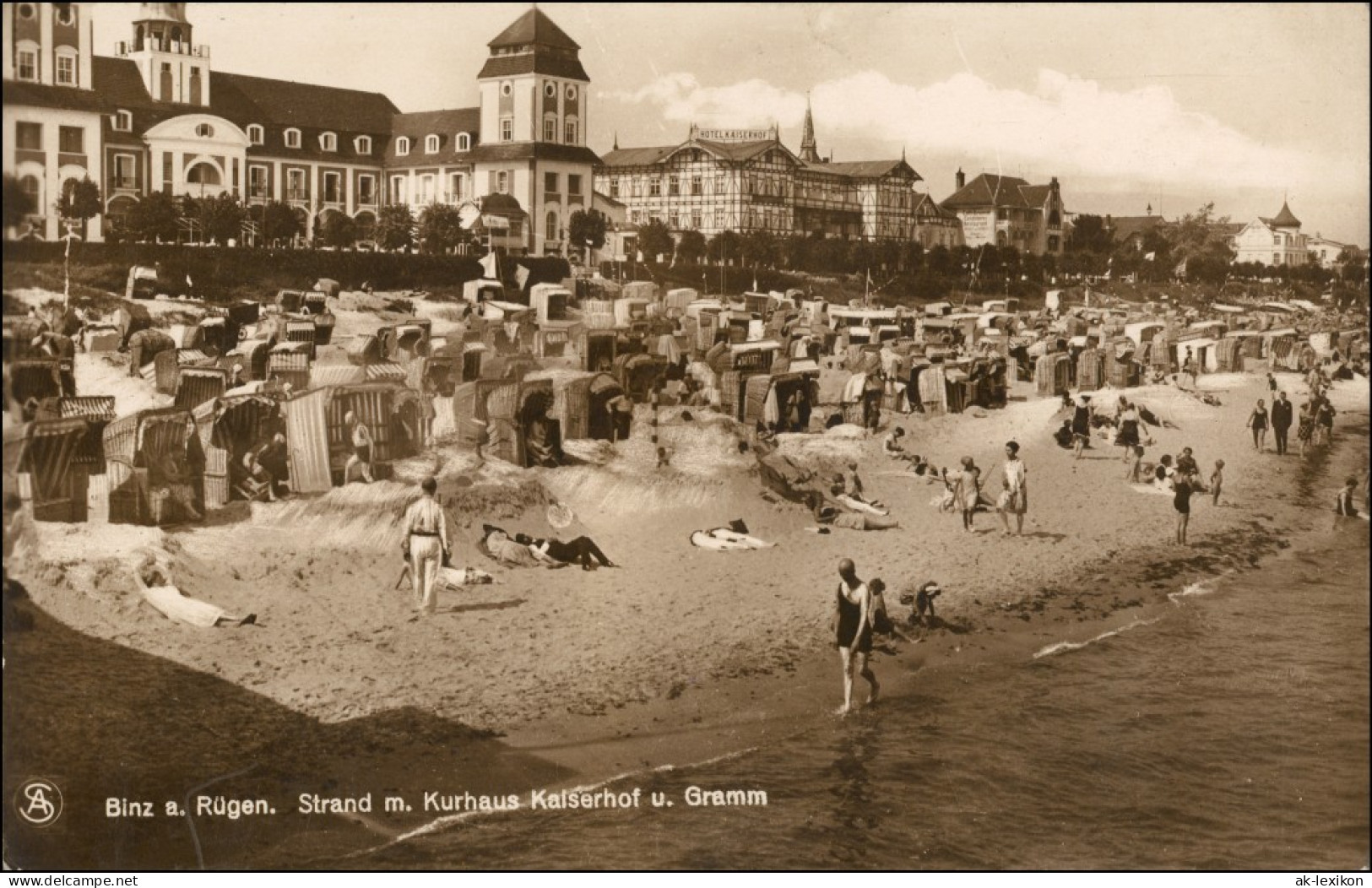 Ansichtskarte Binz (Rügen) Strand, Kurhaus Kaiserhof Gramm 1929 - Other & Unclassified