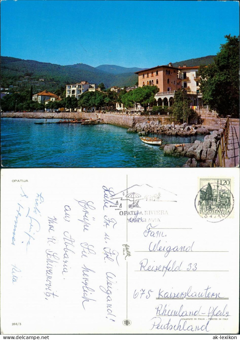 Sankt Jakobi Opatija (Abbazia) Ufer Partie Fernblick Berg Panorama 1973 - Croatia