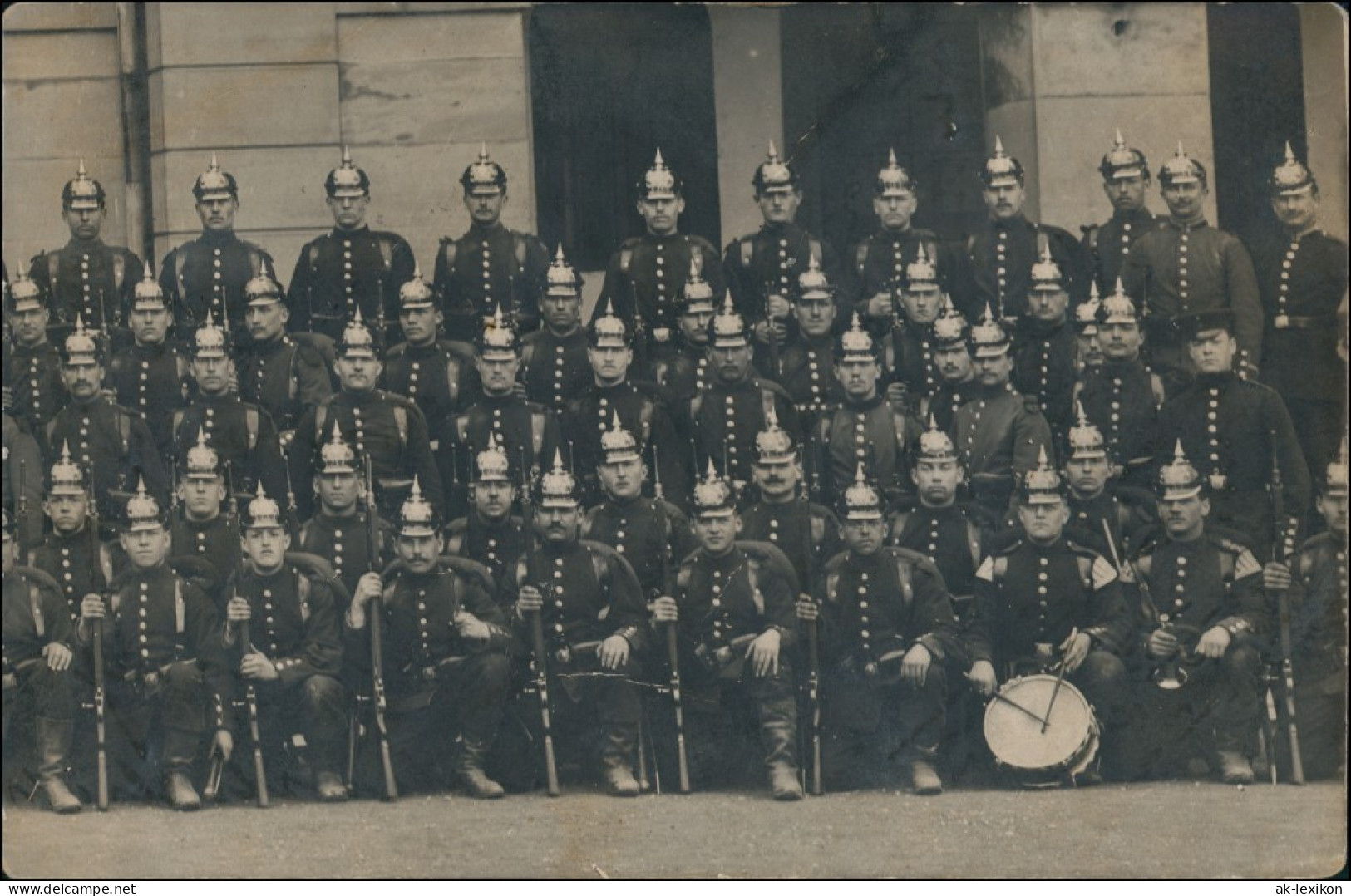 Ansichtskarte Stuttgart Soldaten. Pickelhaube - Trommel 1914 - Stuttgart