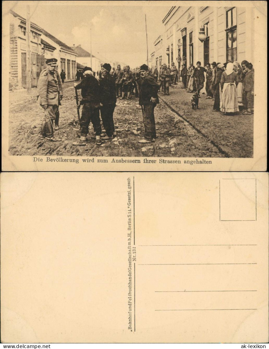 Ansichtskarte  Osteuropa Bevölkerung Beim Ausbessern Der Straße 1915 - War 1914-18