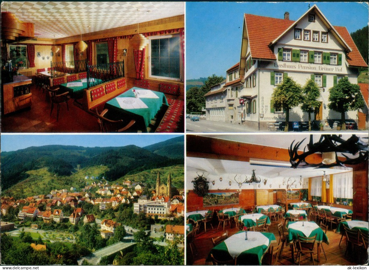 Forbach (Baden) GASTHOF PENSION GRÜNER HOF Im Murgtal Innnen & Außen 1974 - Forbach
