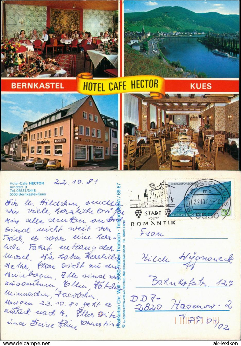 Bernkastel-Kues Cues Hotel-Cafe HECTOR Arndtstrasse Außen & Innenansichten 1981 - Bernkastel-Kues