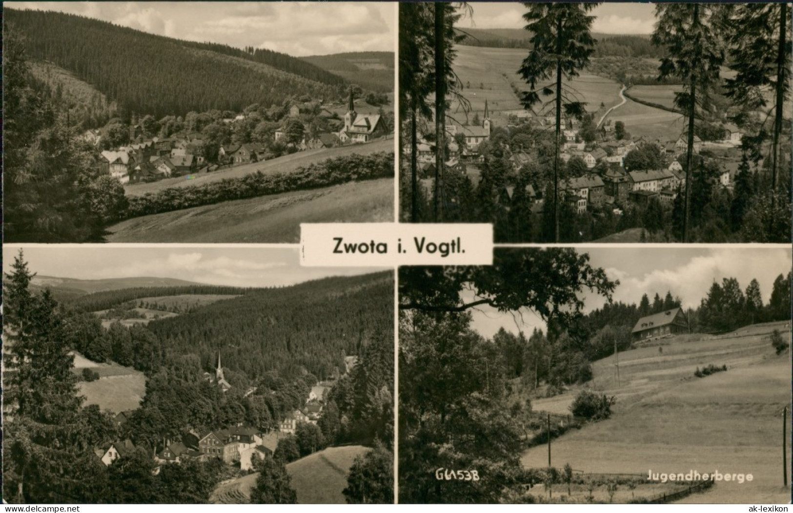 Ansichtskarte Zwota Stadtteilansichten DDR Mehrbild-AK 4 Ansichten Fotos 1959 - Other & Unclassified