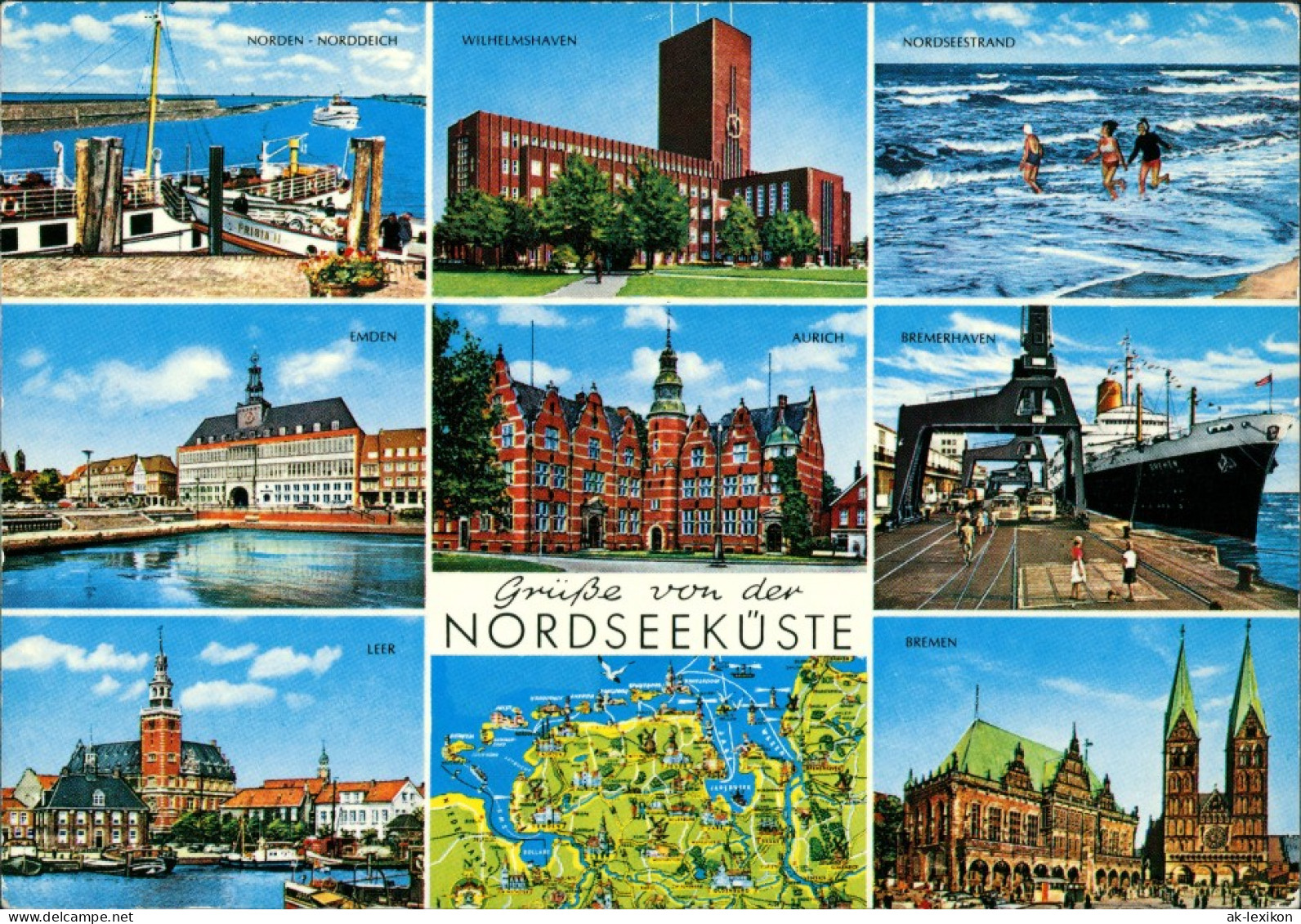 Ansichtskarte  Nordsee Karte & Orte Ua. Norden, Emden, Leer Uvm. 1973 - Ohne Zuordnung