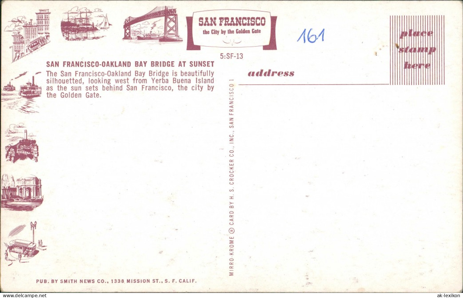 Postcard San Francisco City By The Golden Gate, Brücke, Bridge 1960 - Other & Unclassified