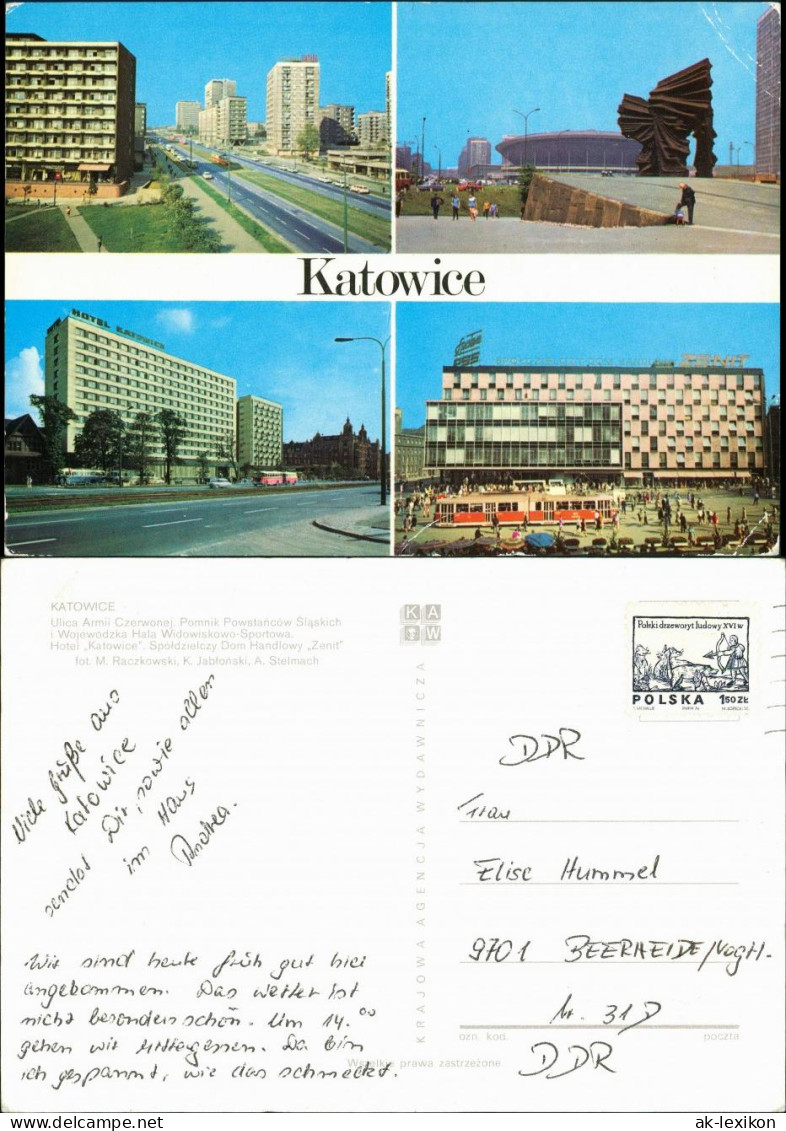 Kattowitz Katowice Ulica Armii Czerwonej, Pomnik Powstańców 1985 - Schlesien