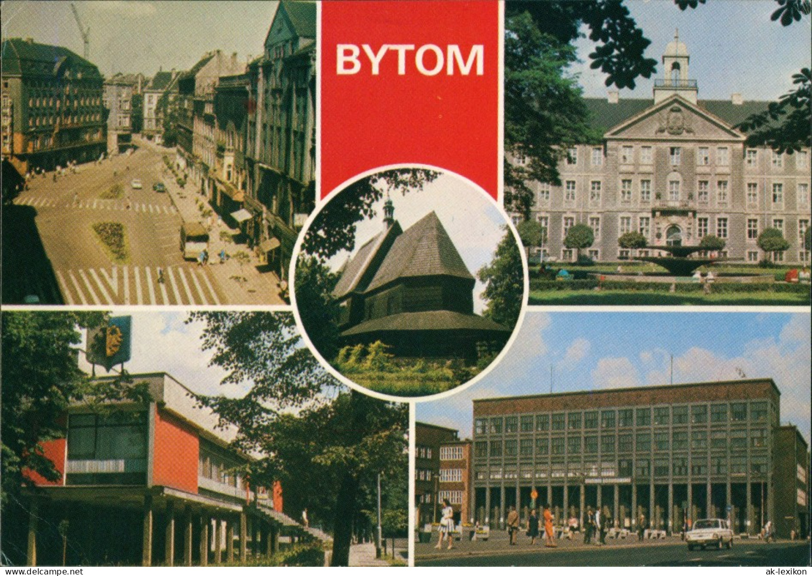 Beuthen O.S. Bytom | Beuthn Plac Kościuszki Urząd Miejski, Kościół   1981 - Schlesien